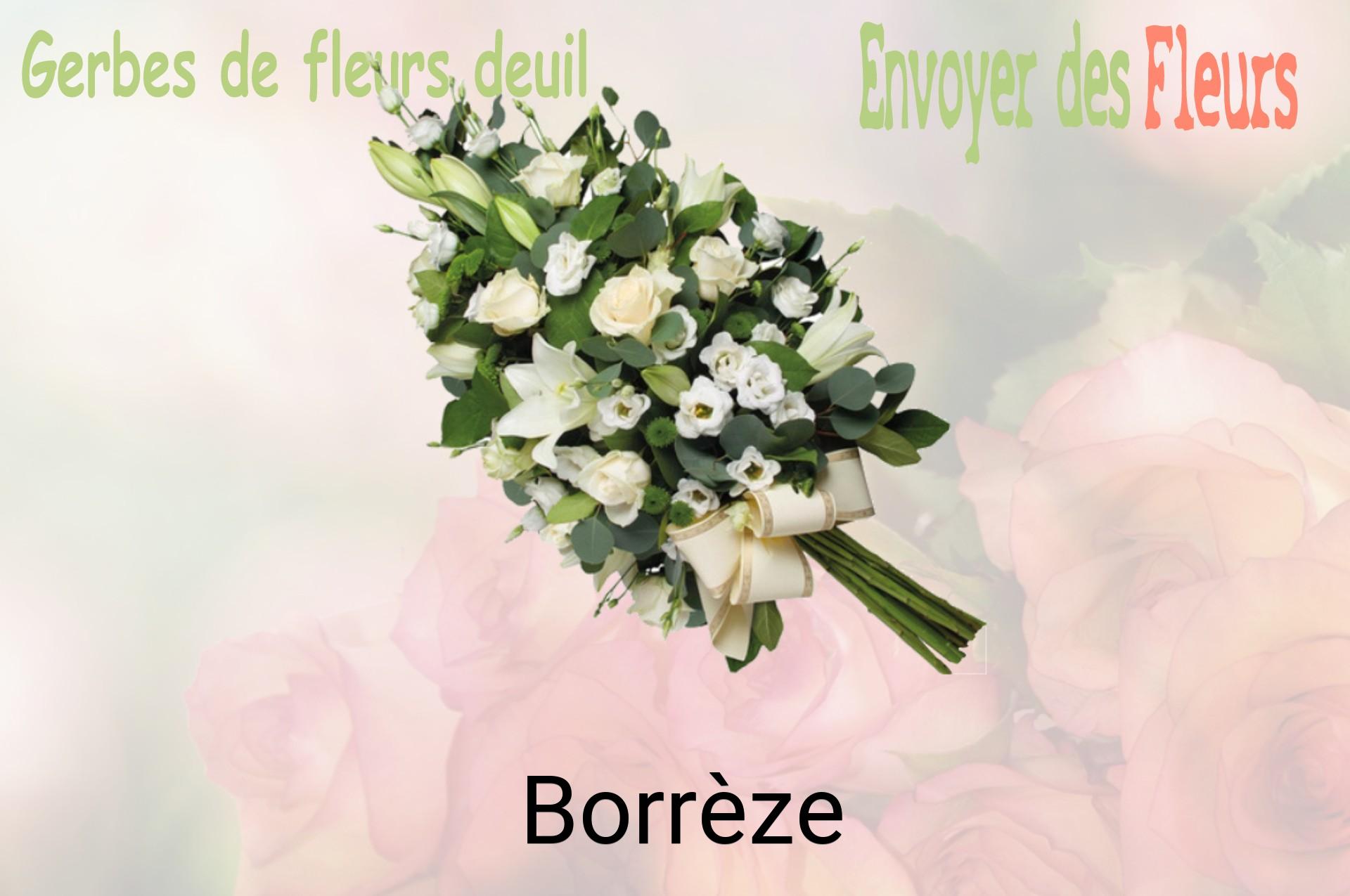 Gerbe de fleurs de deuil livrée à Borrèze